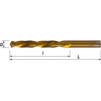 TDBS10, Набор спиральных сверл по металлу HSS TiN в пластиковом кейсе, d1.0-10.0 мм, 10 предметов